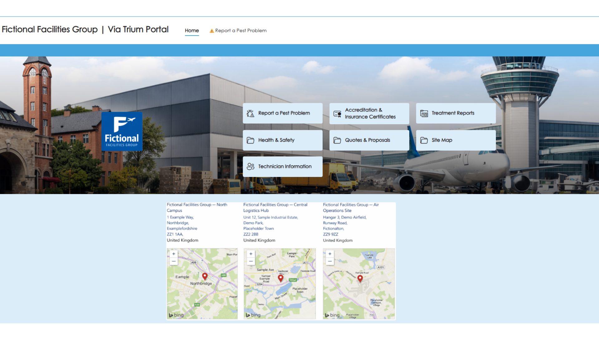 Shows a screen shot of a mocked up client portal